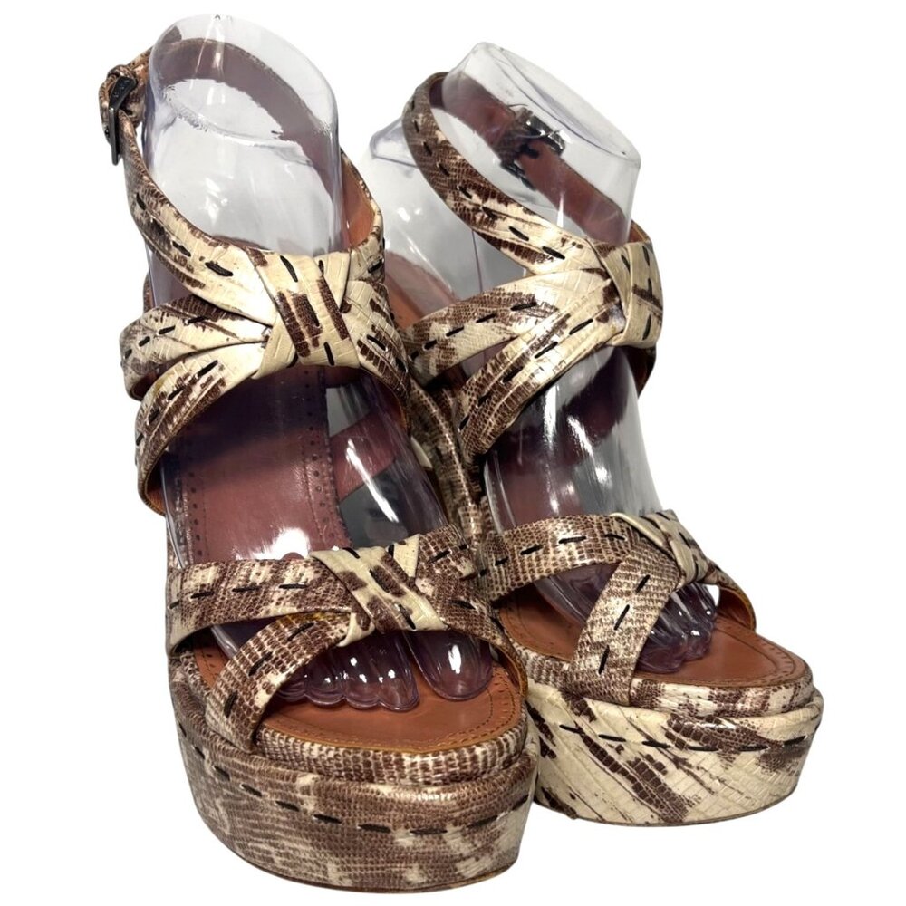 Alaia Python Snakeskin Platform High Heel Sandals… - image 3